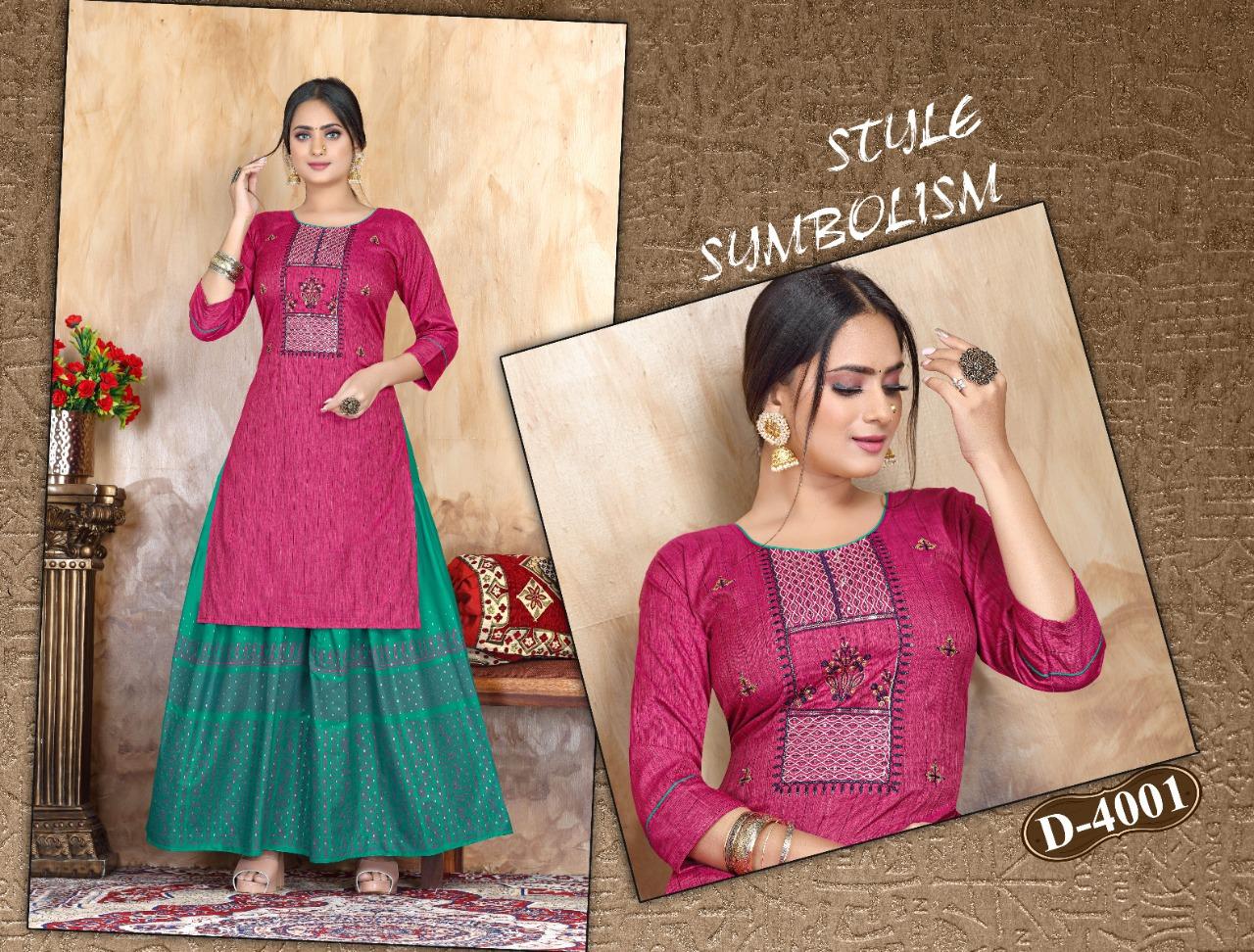 Trendy Sweet Pea Heavy Ethnic Wear Rayon Printed Kurti With Skirt Collection